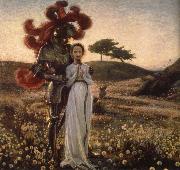 Richard Bergh Knight and The virgin oil painting picture wholesale